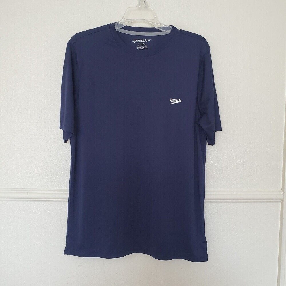 Speedo Mens Performance T-Shirt Blue Polyester Active Wear Adult Men Size M